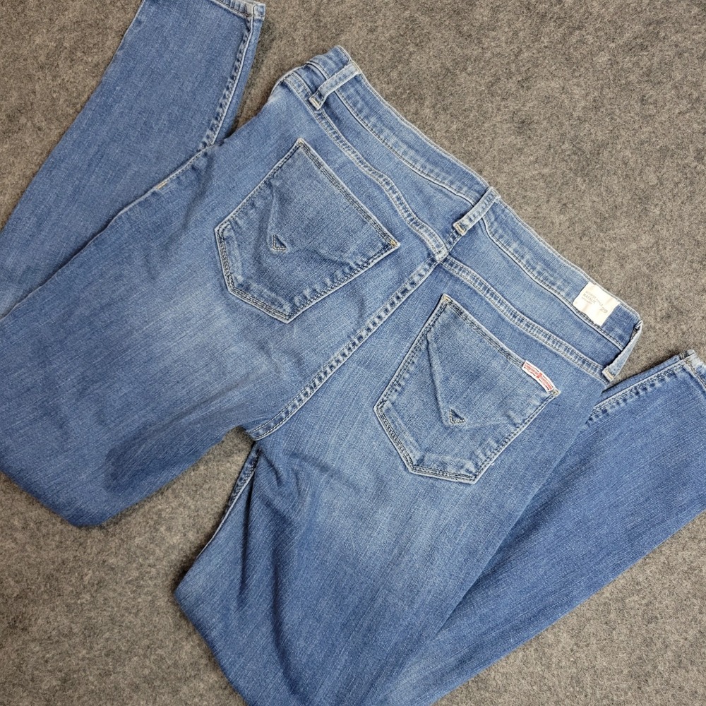 Hudson Jeans Womens 29 Blue Denim Natalie Mid Rise Super Skinny Ankle Leg Grunge